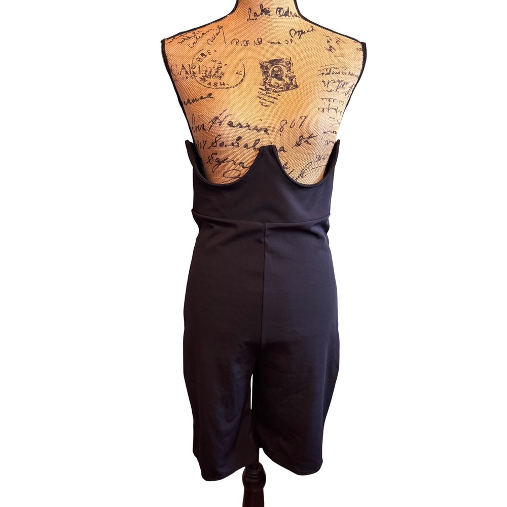 PrettyLittleThing Womens Y2K‎ Party Eveningwear Corset Romper Black Size 8